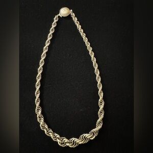 Silver-Tone Vintage Rope Chain Necklace